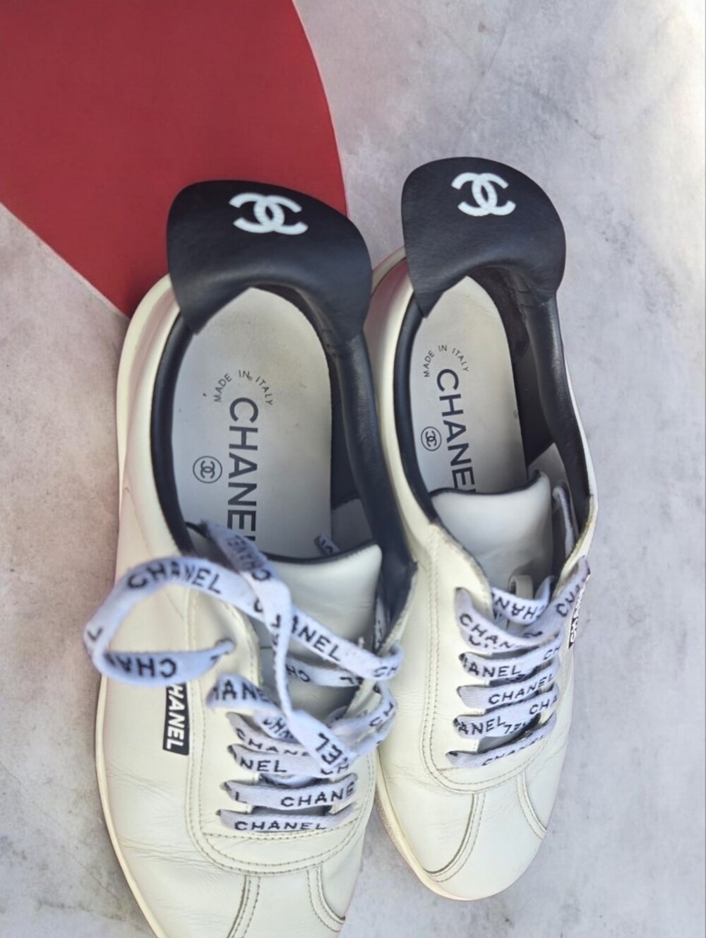 CHANEL Leather Lace-Up Sneakers – Size 7 – 100% Authentic ✨